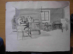 Schuhmacherwerkstatt I, datiert 27.11.1931. sign. M.v.Kr. (Sammlung Vierzigmann | medbo)