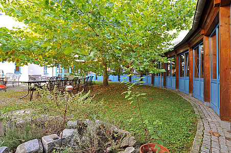 Innenhof Tagesklinik HAUS 26 Bezirksklinikum (Frank Hübler | medbo)